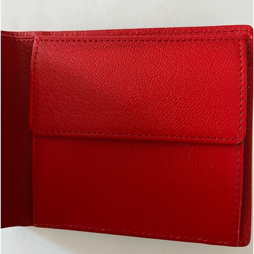 Hide K 1896 RFID Leather Bifold Wallet Red Carbon Fiber New